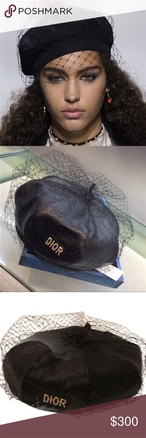 buy dior leather beret